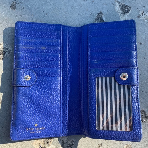 Kate Spade Stacy Cobble Hill Blue Leather Wallet - Picture 4 of 4